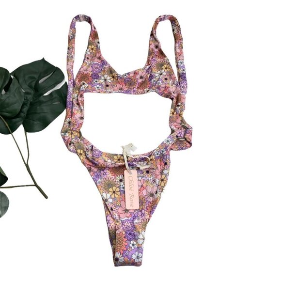 Chloe Rose NWT Sun Chaser One Piece Floral Swimsuit Bikini Size Small - Picture 6 of 10